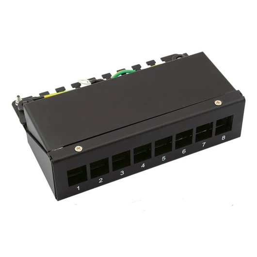 KEYST-MODULTRAEGER.8 PORT.SCHW BLACK