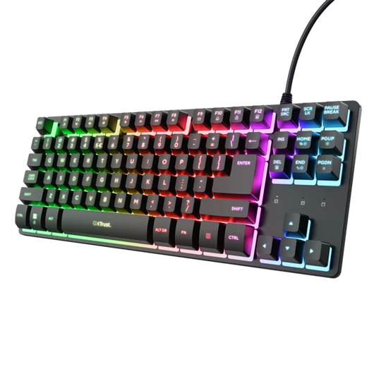 Trust Billentyűzet Gamer - GXT833 Thado TKL (LED háttérvilágítás; USB; fekete; magyar)