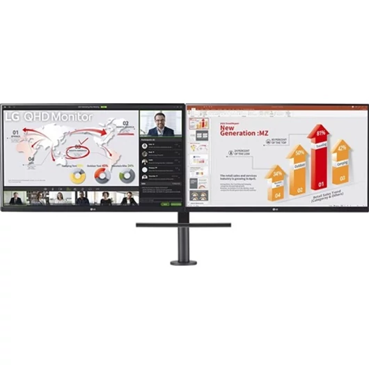 LG 27QP88DP-BS Ergo Dual with Daisy Chain 27" IPS LED monitor fekete 75Hz FreeSync (USB-C: 65W)