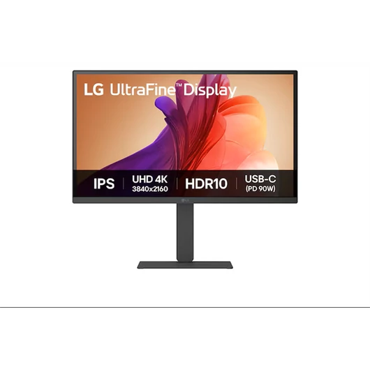 LG Monitor 27" Ultrafine - 27U730A-B (IPS; 16:9; 3840x2160; 5ms; 300cd; 60Hz; HDMI; DP; USB-C; HDR; Hangszóró, Pivot)