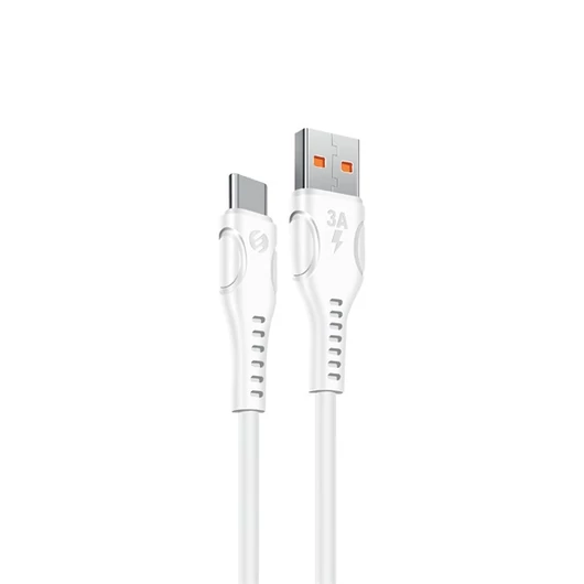 S-Link kábel  -  SL-X243  (3A, 12W, Gyorstöltés, Type-C, 100cm adat + töltőkábel, fehér)