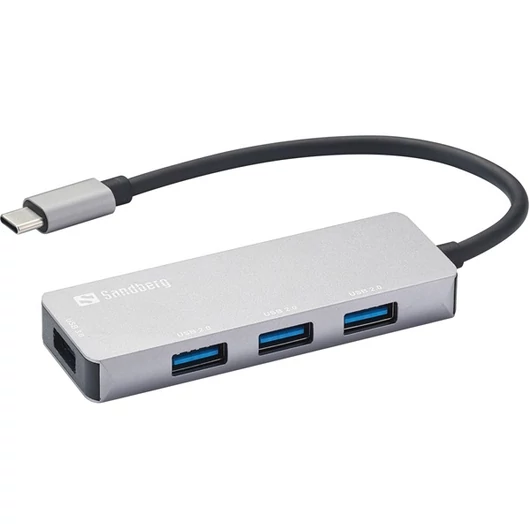 Sandberg USB Hub - USB-C Hub 1xUSB3.0 + 3x2.0 SAVER (USB-C bemenet; 1xUSB3.0 + 3xUSB2.0 kimenet)