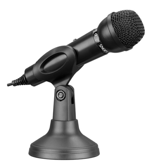 Snopy Mikrofon - SN-140M (3,5 Jack csatlakozó; 180cm kábel; állvány, fekete)