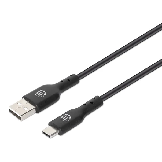 Manhattan Kábel - USB 2.0 Type-A to Type-C, 1m, Fekete