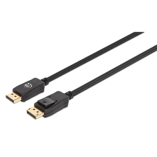 Manhattan Kábel - DisplayPort to HDMI fonott ( DisplayPort 1.4, 4K@144hz, HDR, 2m, Fekete)