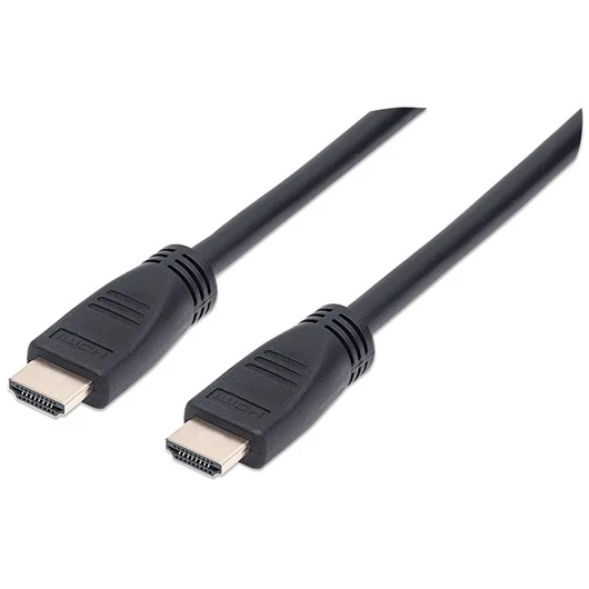 Manhattan Kábel - HDMI to HDMI (Ethernet HEC, ARC, 3D, 4K@60Hz, fali kábel, Shielded,  5m, Fekete)