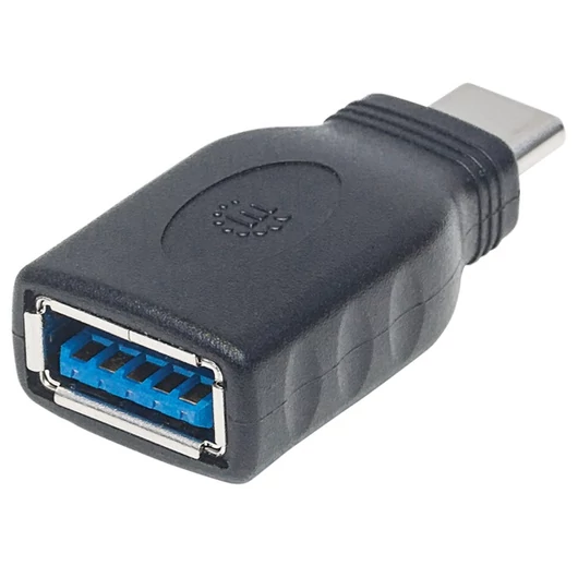 Manhattan Kábel átalakító - USB-C to USB-A Adapter, Fekete