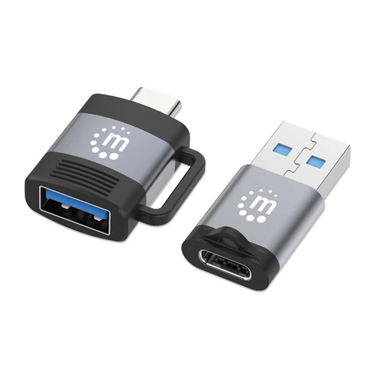 Manhattan Kábel átalakító - 2 féle: USB-C to USB-A és USB-A to USB-C Adapters, 3A, Aluminum