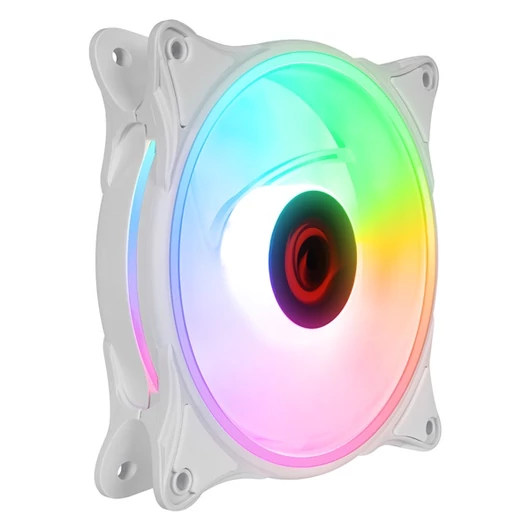Rampage Cooler 12cm - GLARE F50 (64,56 m3 / h, ház hűtésre, Rainbow LED, fehér)