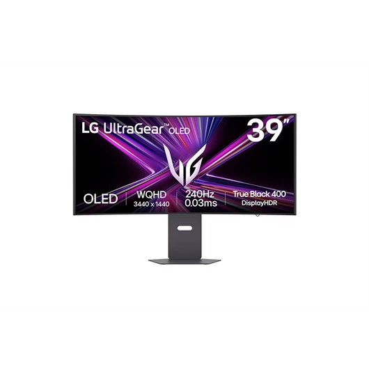 LG Monitor 39" - 39GX900A-B (OLED; Ívelt, 21:9; 3440x1440; <1ms; 275cd; 240Hz, HDMIx2, DP; USB; HDR; Mag.áll.)