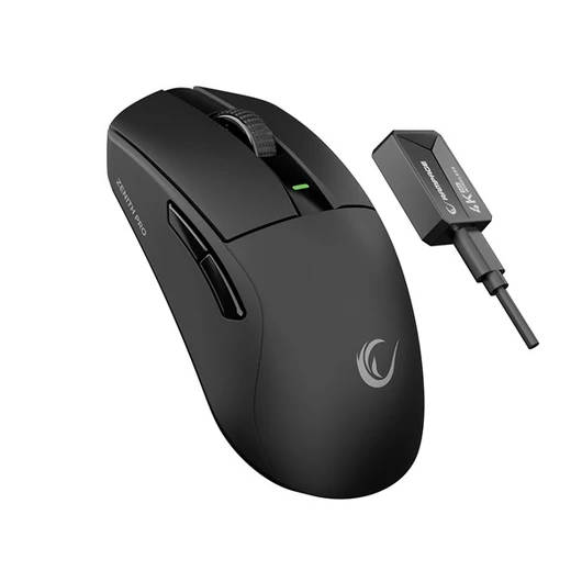 Rampage Vezeték Nélküli Egér - ZENITH PRO (Pixart PAW3395, BT / Wired / 4G, NORDIC 52833, 2600DPI, 300mAh, 6 gomb, RGB)