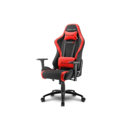 Sharkoon Gamer szék - Skiller SGS2 Black / Red (állítható magasság; állítható kartámasz; szövet; acél talp; 110kg-ig)