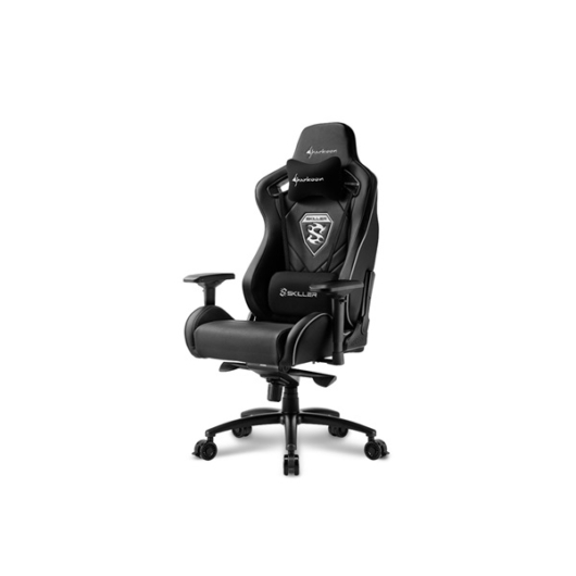 Sharkoon Gamer szék - Skiller SGS4 Black (állítható háttámla / magasság; 4D kartámasz; PVC; aluminium talp; 150kg-ig)