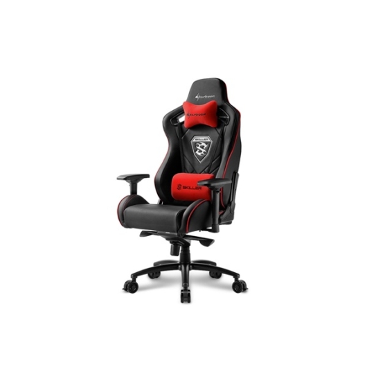 Sharkoon Gamer szék - Skiller SGS4 Black / Red (állítható háttámla / magasság; 4D kartámasz; PVC; aluminium talp; 150kg-ig)