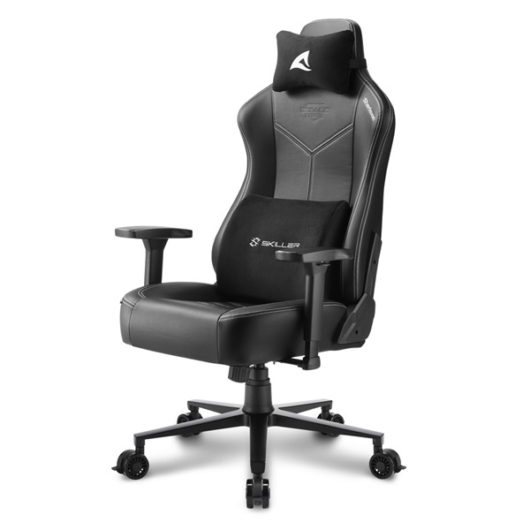 Sharkoon Gamer szék - Skiller SGS30 Black / White (állítható magasság; állítható kartámasz; szövet; acél talp; 130kg-ig)