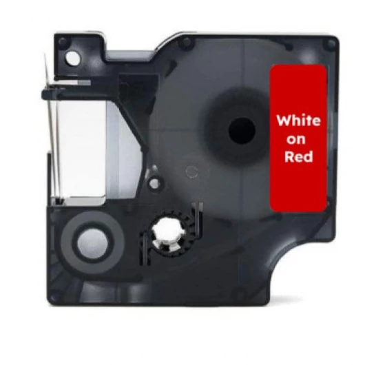 Utángyártott DYMO D1 40927 9mm x 7m fehér-piros White Box