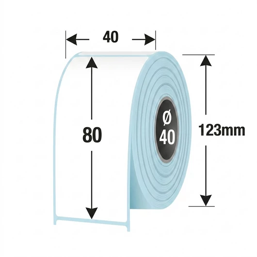 40 mm x 80 mm Papír Tekercses etikett címke Fehér (1000 címke/tekercs)