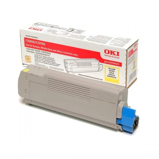 Oki C5800,5900 Toner Sárga 5000 oldalra Oki