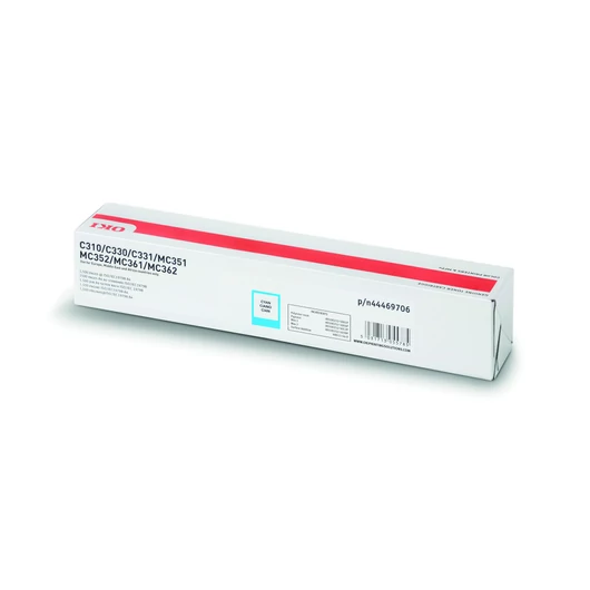 Oki C310/330/510/530/MC351 Toner Cián 2000 oldalra Oki