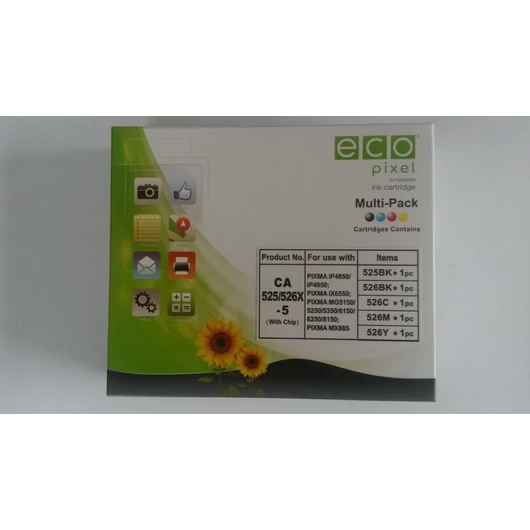 Utángyártott CANON CLI-526 Multipack BKCMY 5db-os  ECOPIXEL Ecopixel