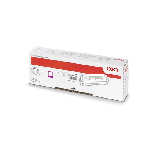 Oki MC853,MC873 Toner Magenta 7300 oldalra Oki