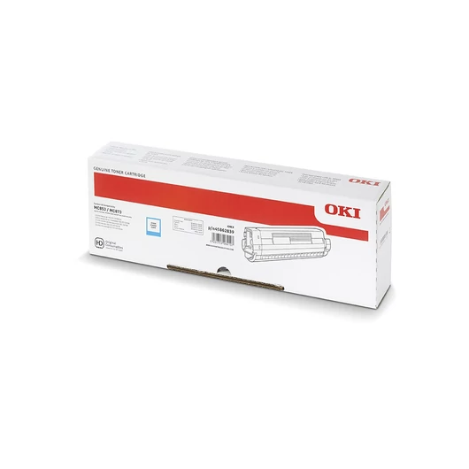 Oki MC853,MC873 Toner Cián 7300 oldalra Oki