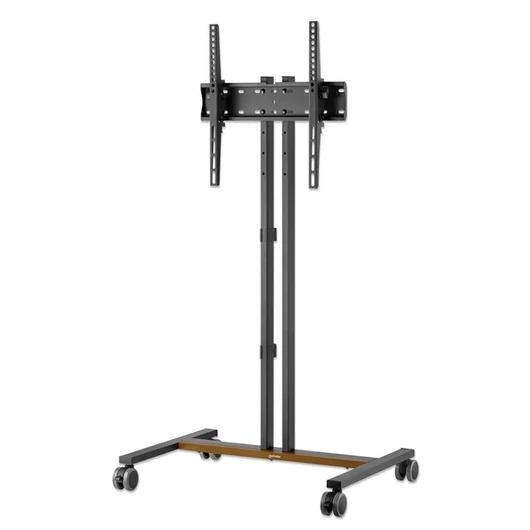 Manhattan kompakt gurulós TV állvány - 1db TV részére dönthető (34" - 55"-ig) 35kg teherb.Fekete / Barna