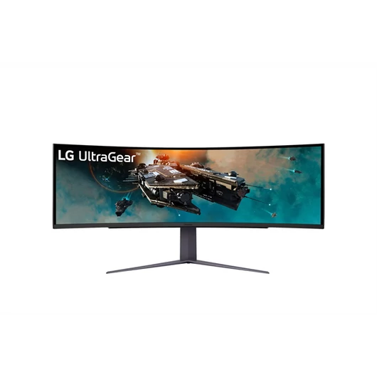 LG Ívelt Gaming 240Hz VA monitor 49" 49GR85DC, 5120x1440, 32:9, 450cd / m2, 1ms, 2xHDMI / DisplayPort / 3xUSB