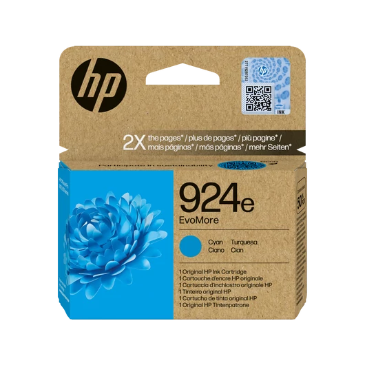 HP 4K0U7NE Tintapatron Cyan 800 oldal kapacitás No.924e EvoMore HP