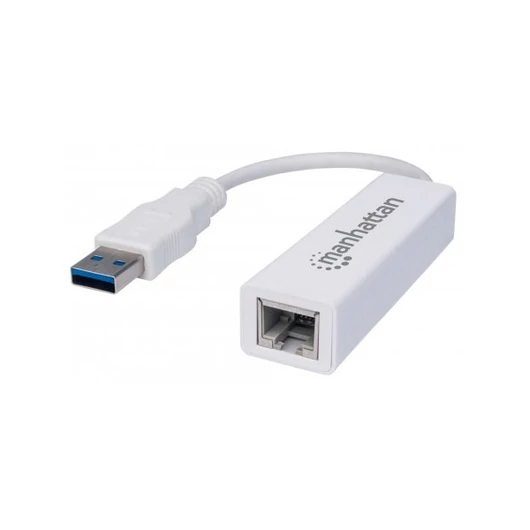 Manhattan Kábel átalakító - USB3.0 to RJ45 (10 / 100 / 1000, Fehér)