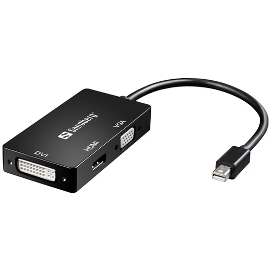 Sandberg Kábel Átalakító - Adapter MiniDP>HDMI + DVI + VGA