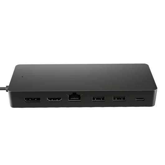 Egy mindenre képes elosztó<br>Fedezzen fel új lehetőségeket a HP Universal USB-C többportos elosztóval, amely már bármilyen, USB-C<sup>[1]</sup>-kompatibilis számítógépet támogat. 7 port, 1 táp- és adatátviteli kábel, valamint számos per
