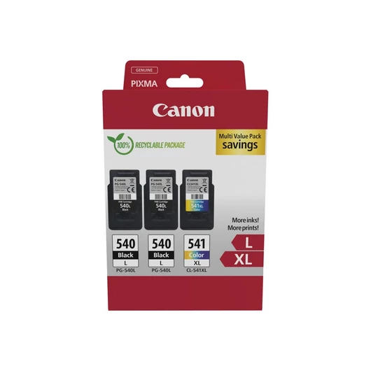 Canon PG-540Lx2 (2x11ml) + CL-541XL (1x15 ml) Multipack 
 Canon