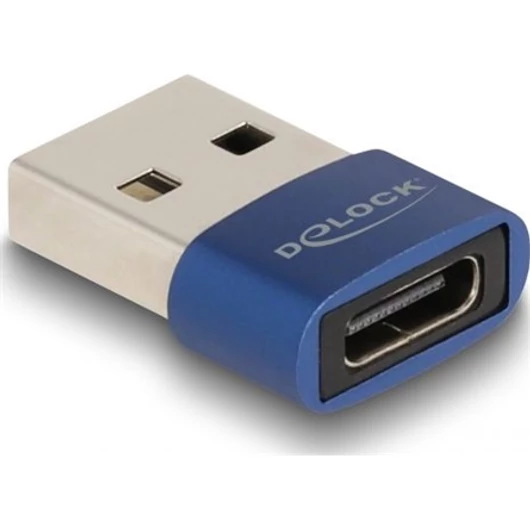 Delock USB-A 2.0 -> USB-C M / F adapter kék