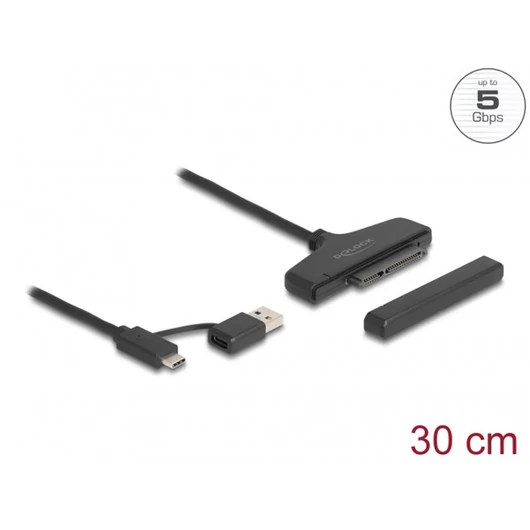 DELOCK Átalakító USB Type-C vagy Type-A > SATA 6 Gb / s