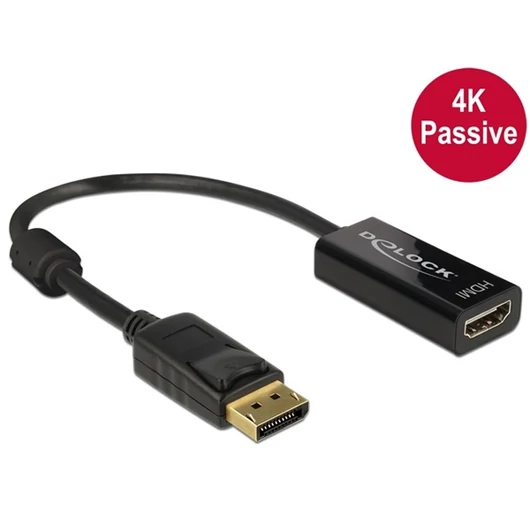 DELOCK Átalakító DisplayPort 1.2 male > HDMI female 4K passzív fekete