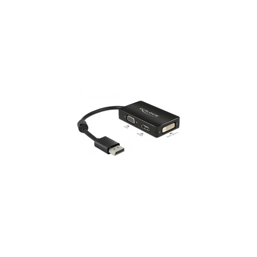 DELOCK Átalakító Displayport 1.1 male > VGA / HDMI / DVI female passzív fekete