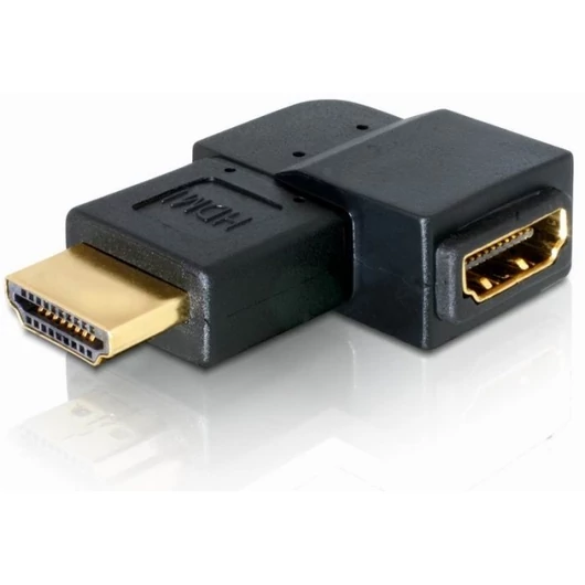 Delock 65077 HDMI M / F adapter, átalakító 90° bal fekete