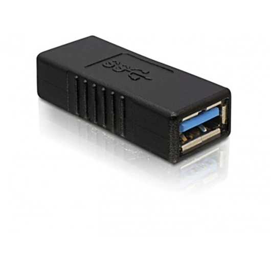 Delock USB-A 3.0 - USB-A 3.0 F / F adapter fekete
