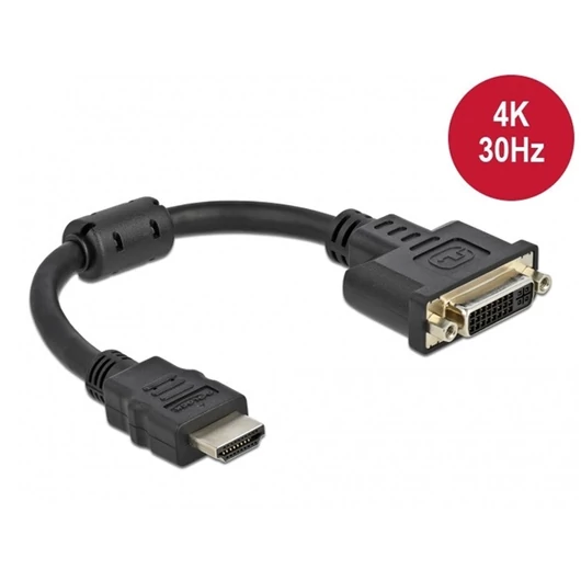 DELOCK Átalakító HDMI-A male > DVI 24 + 5 female 4K 30Hz 20cm