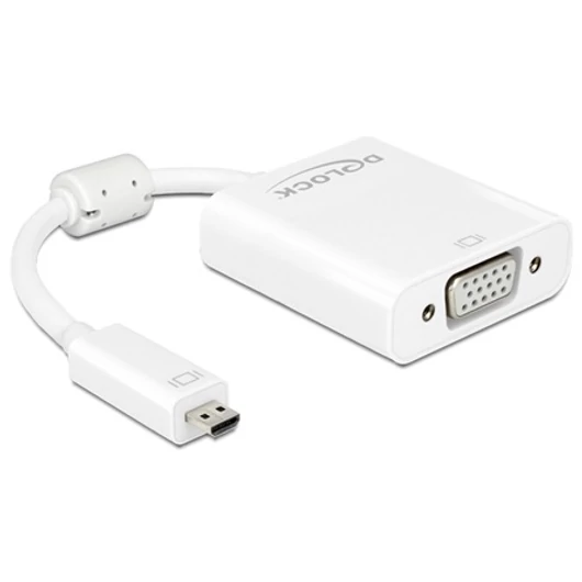 Delock HDMI micro D -> VGA Jack stereo 3,5mm M / F adapter 0.17m fehér