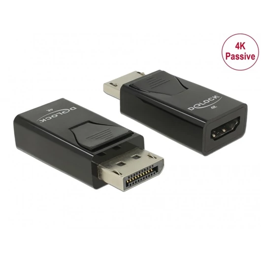 DELOCK Átalakító Displayport 1.2 male to HDMI female 4K passzív, fekete