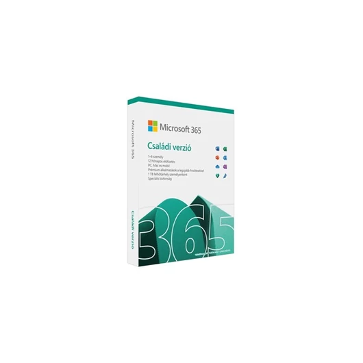 Microsoft 365 Családi verzió, 1 év. Win / MAC FPP BOX Doboz P10