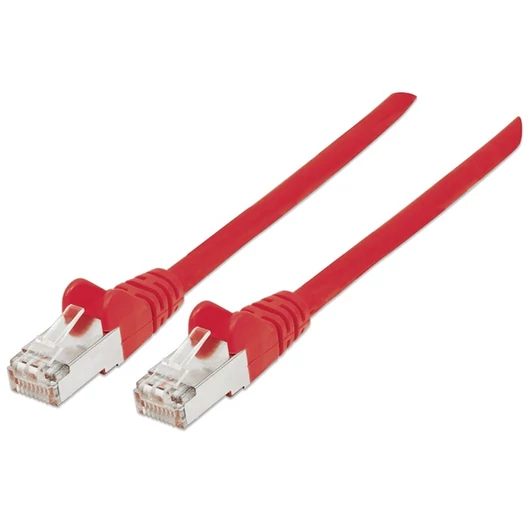 Manhattan Kábel - S / FTP Patch (RJ45 to RJ45, Cat7 kábel Cat6A moduláris csatlakozóval, 0.5m, piros, réz)