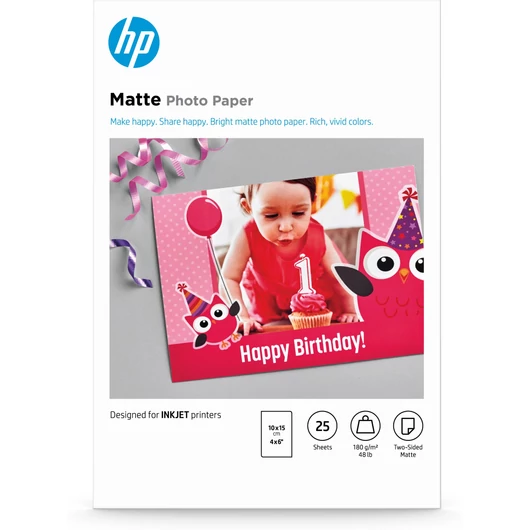 HP matt fotópapír - 25 lap 180g (Eredeti) HP