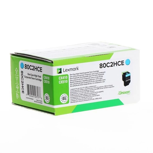 Lexmark CX410/510 High Corporate Toner Cyan 3K (Eredeti) 80C2HCE Lexmark