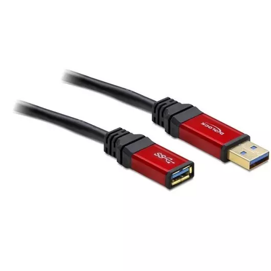 Delock Kábel - 82755 (USB-A 3.0 -> USB-A 3.0 Hoszabbító kábel, apa / anya, prémium, 5m)