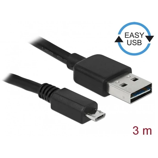 Delock Kábel - 83368 (USB-A 2.0 -> USB Micro-B, apa / apa, 3m)