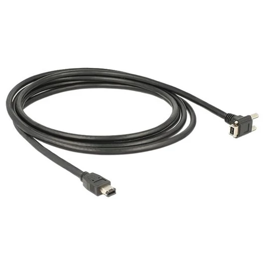 DELOCK Cable FireWire FW400 6Pin -> FW800 9Pin 90° St/St 3m