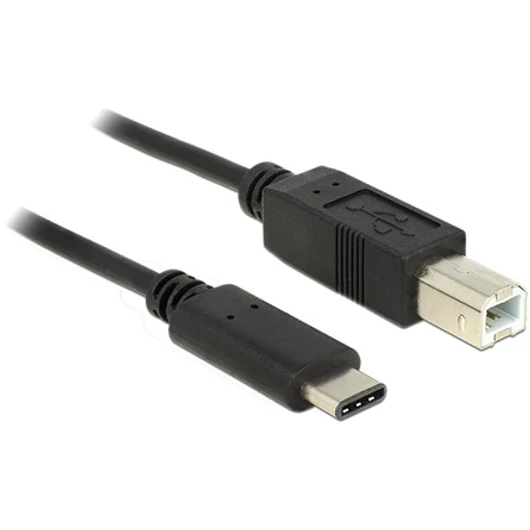 Delock USB-C -> USB-B 2.0 M / M adatkábel 1m fekete